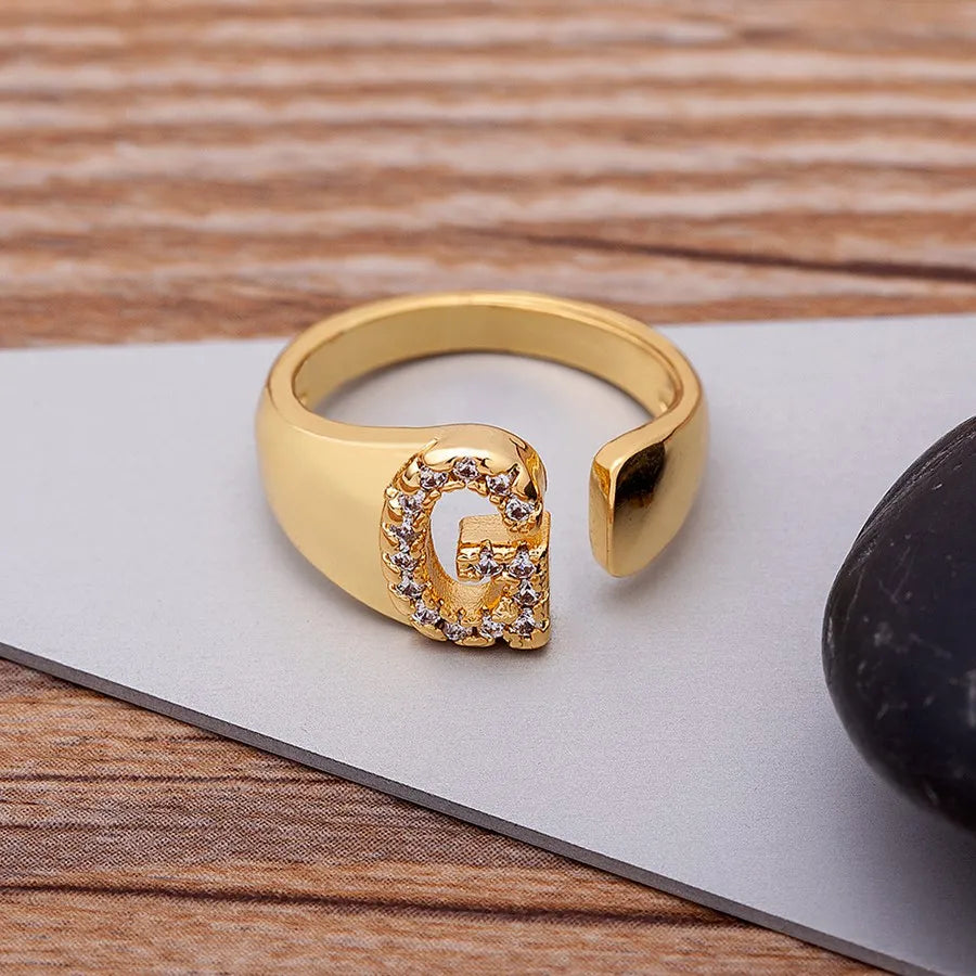 Lumelle Personalized Initial Ring